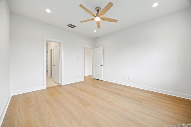 25 Main, Hempstead, TX 77445 - unfurnished bedroom with recessed lighting, visible vents, and light wood-style floors