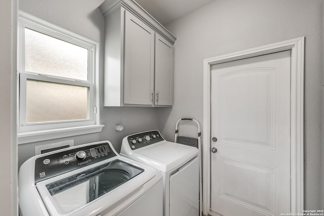7186 Lake Placid, Corpus Christi, TX 78414 - clothes washing area with cabinet space and washer and dryer