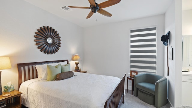 29919 Capstone Walk, Boerne, TX 78015 - carpeted bedroom with ceiling fan and visible vents