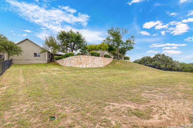 view of yard with fence