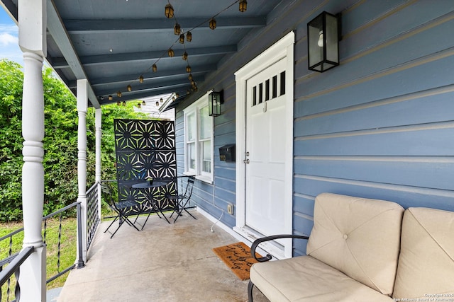view of patio with a porch