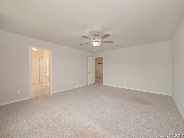 120 Lakeview Ct, Spring Branch, TX 78070 - empty room with ceiling fan, light colored carpet, and baseboards