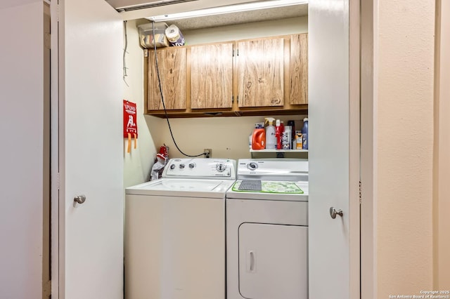 14343 Judson Unit 303, San Antonio, TX 78233 - washroom featuring cabinet space and washer and dryer