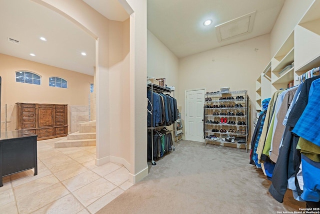 26118 Alto Oaks, San Antonio, TX 78255 - walk in closet featuring attic access and arched walkways