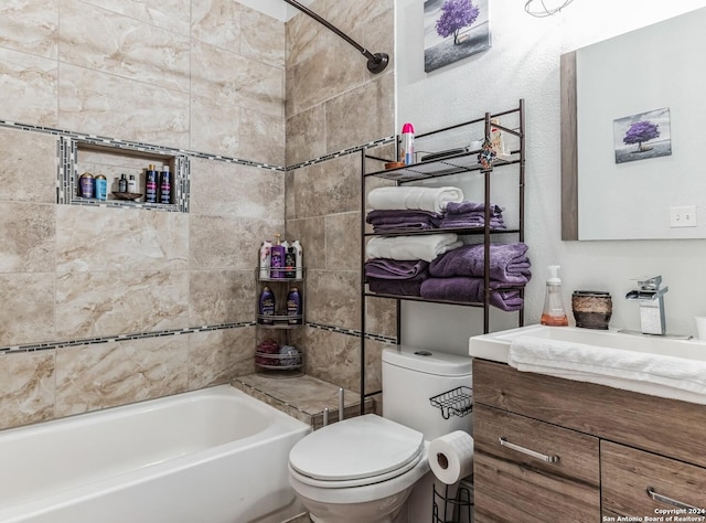 full bath featuring vanity and toilet