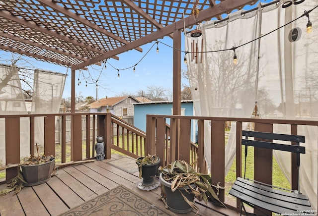 deck with a pergola