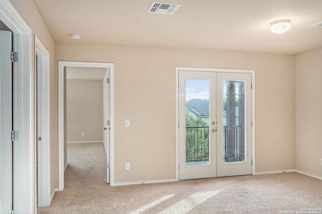 1819 Gray Fox Crk, San Antonio, TX 78245 - unfurnished room with light colored carpet, visible vents, french doors, and baseboards