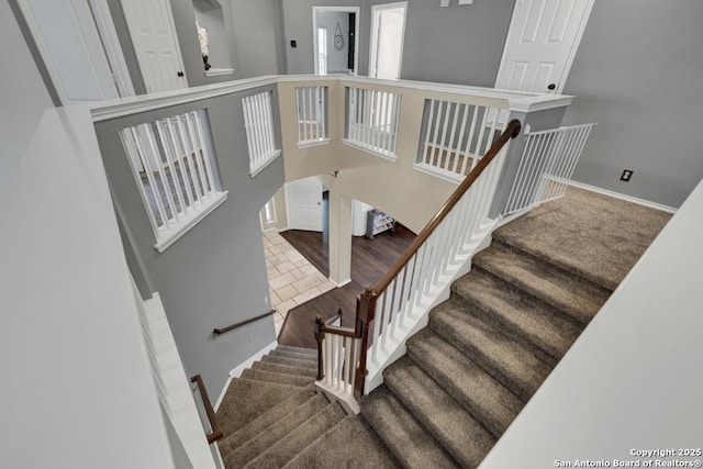 stairs with baseboards
