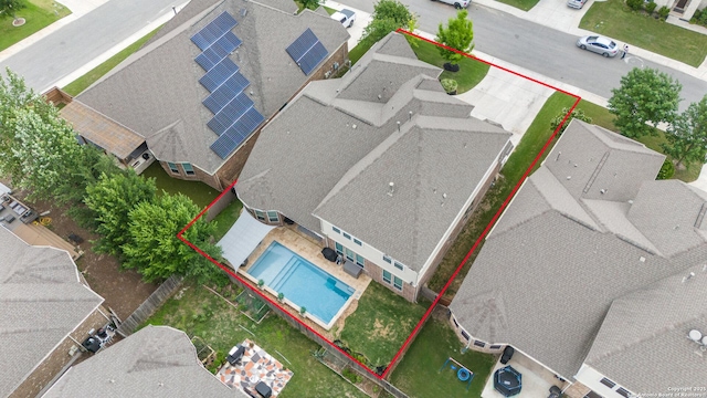 drone / aerial view featuring a residential view
