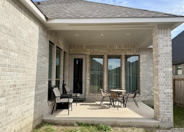 view of patio / terrace with fence