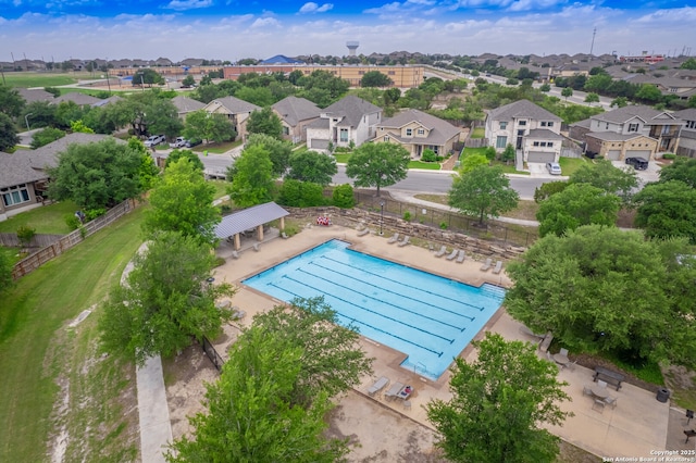aerial view featuring a residential view