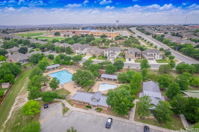 bird's eye view with a residential view