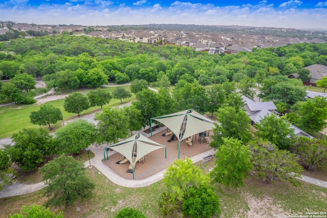 aerial view with a residential view