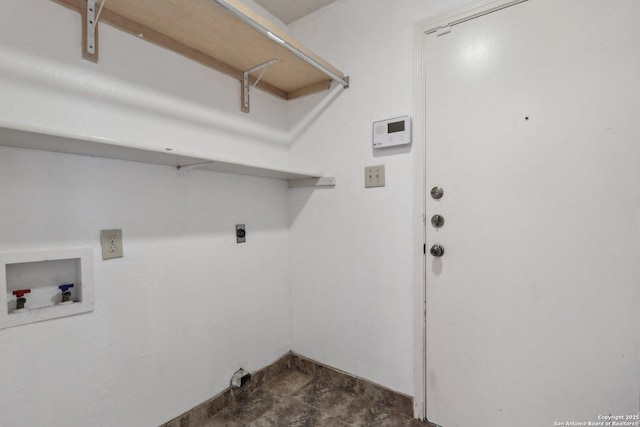 laundry area with laundry area, electric dryer hookup, and hookup for a washing machine