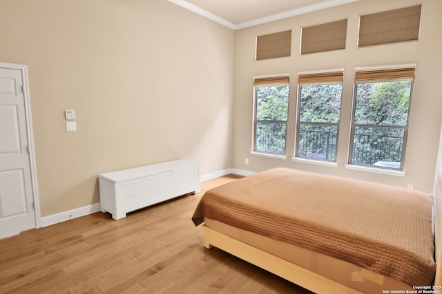 8250 Cruiseship Bay Unit, San Antonio, TX 78255 - bedroom with crown molding, baseboards, and light wood-type flooring