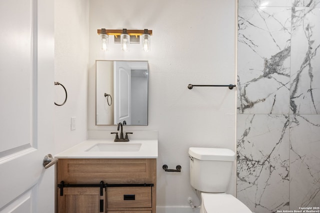 1030 Elsmere, San Antonio, TX 78201 - bathroom featuring vanity, toilet, and a shower
