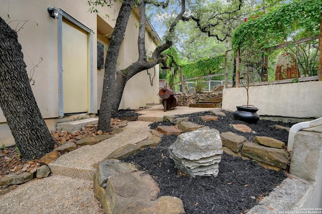 view of yard with fence