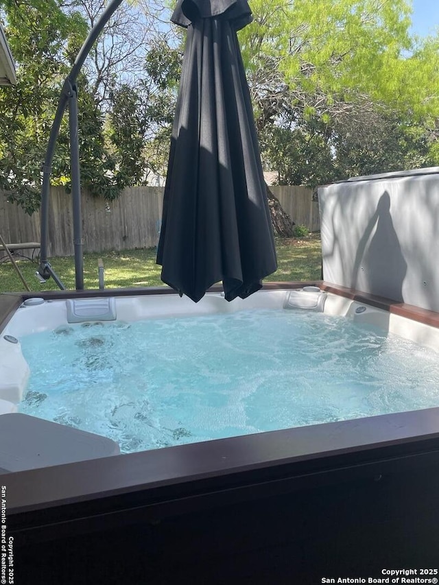 view of pool featuring a fenced backyard