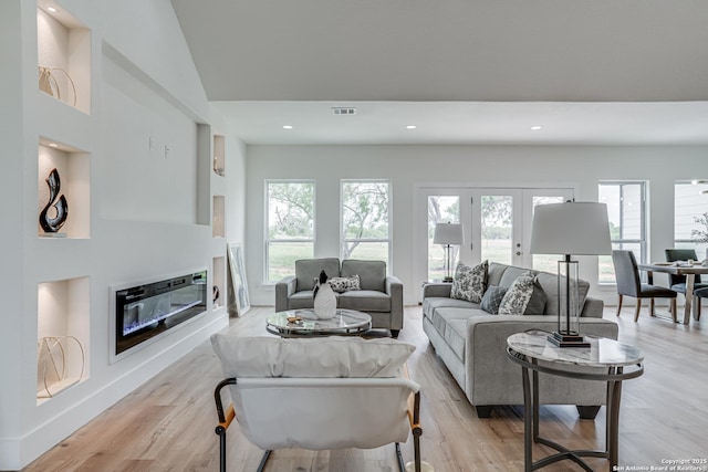 109 Hidden Hls, Floresville, TX 78114 - living room featuring visible vents, light wood-style flooring, and recessed lighting