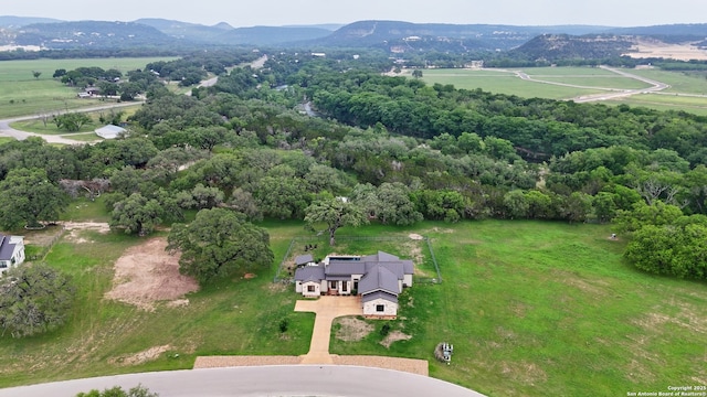 821 Bingham Ln, New Braunfels, TX 78132 - drone / aerial view with a rural view and a mountain view