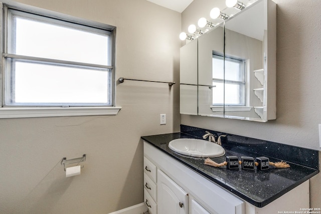bathroom with vanity and a wealth of natural light