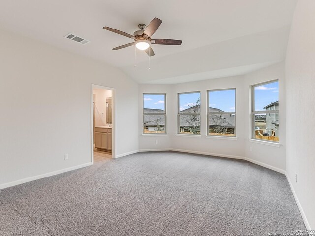 4532 Appaloosa Crst, San Antonio, TX 78245 - empty room with light colored carpet, baseboards, a ceiling fan, and visible vents
