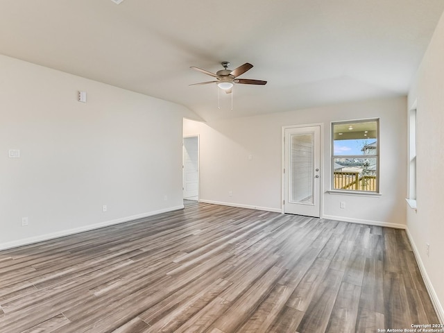 4532 Appaloosa Crst, San Antonio, TX 78245 - spare room with a ceiling fan, baseboards, and wood finished floors