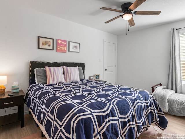 2834 Millikan Dr, Converse, TX 78109 - bedroom featuring a ceiling fan and wood finished floors