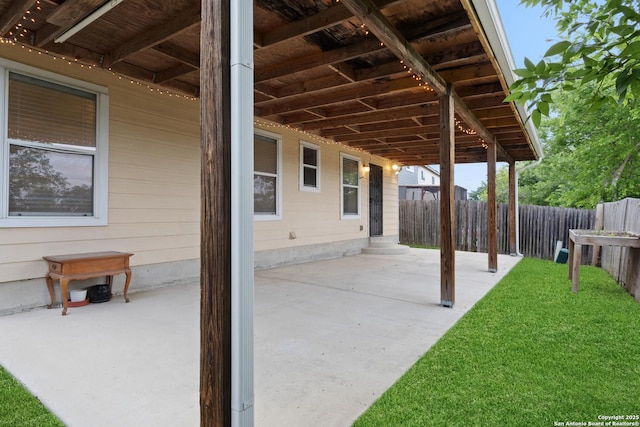 view of patio / terrace with fence