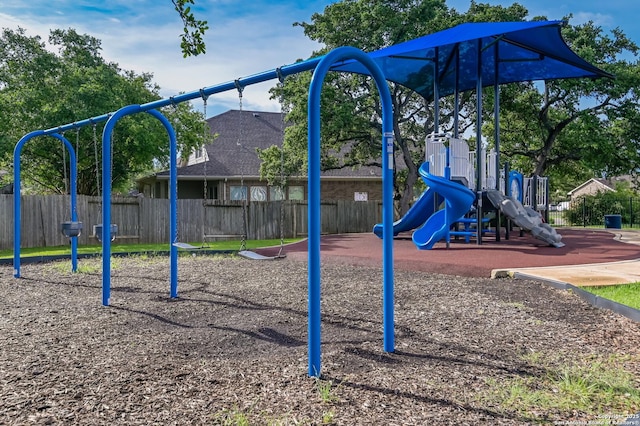community play area featuring fence