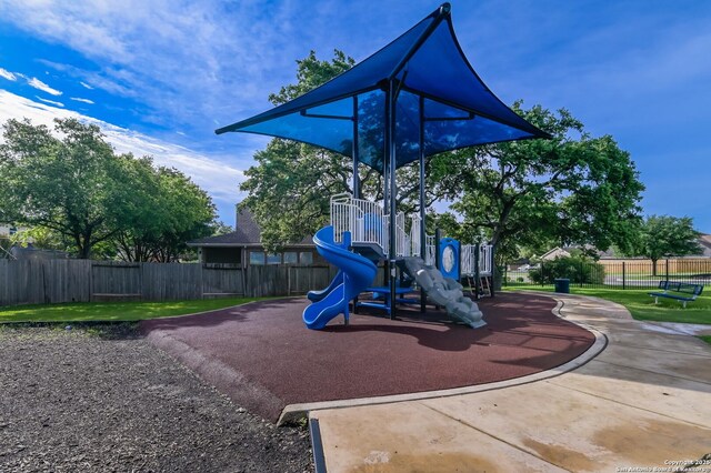 community play area with fence