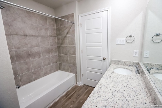 236/238 Joseph Cir, Cibolo, TX 78108 - full bathroom with shower / bathing tub combination, vanity, and wood finished floors