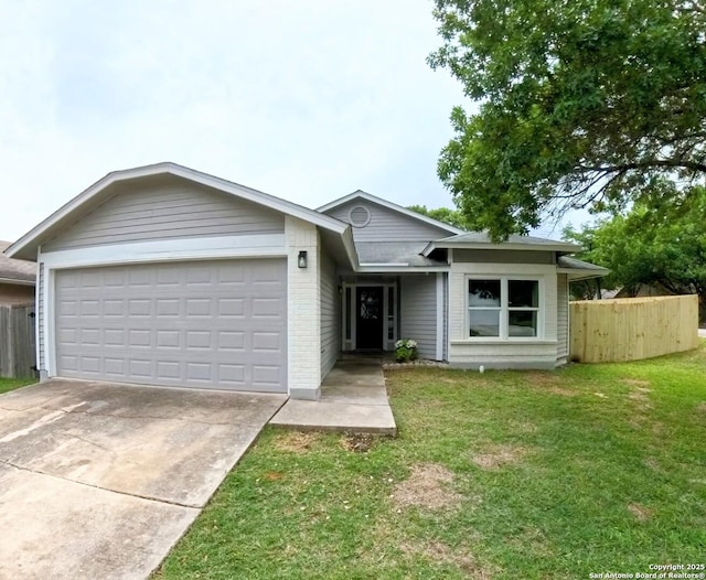 13243 Larkfield, San Antonio, TX 78233 - single story home featuring an attached garage, concrete driveway, fence, and a front lawn