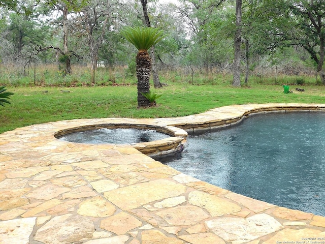 525 Cherry Rdg, Floresville, TX 78114 - swimming pool with a lawn and an in-ground hot tub