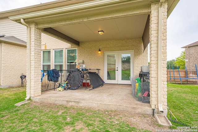 view of patio with french doors