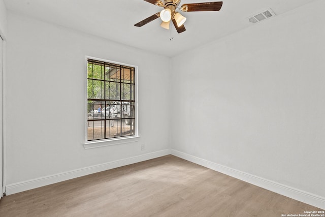 3327 K, San Antonio, TX 78220 - empty room featuring light wood-type flooring, baseboards, and ceiling fan