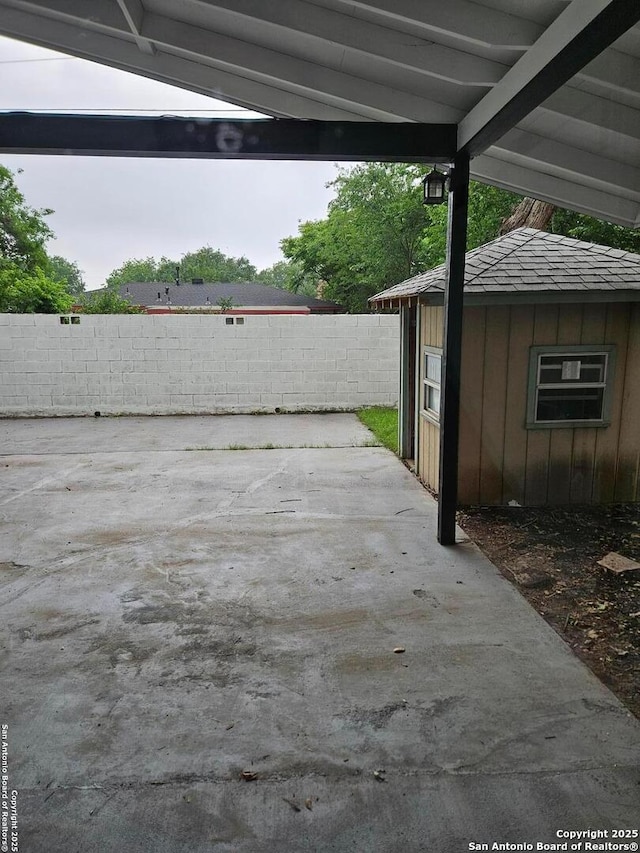 view of patio with a fenced backyard