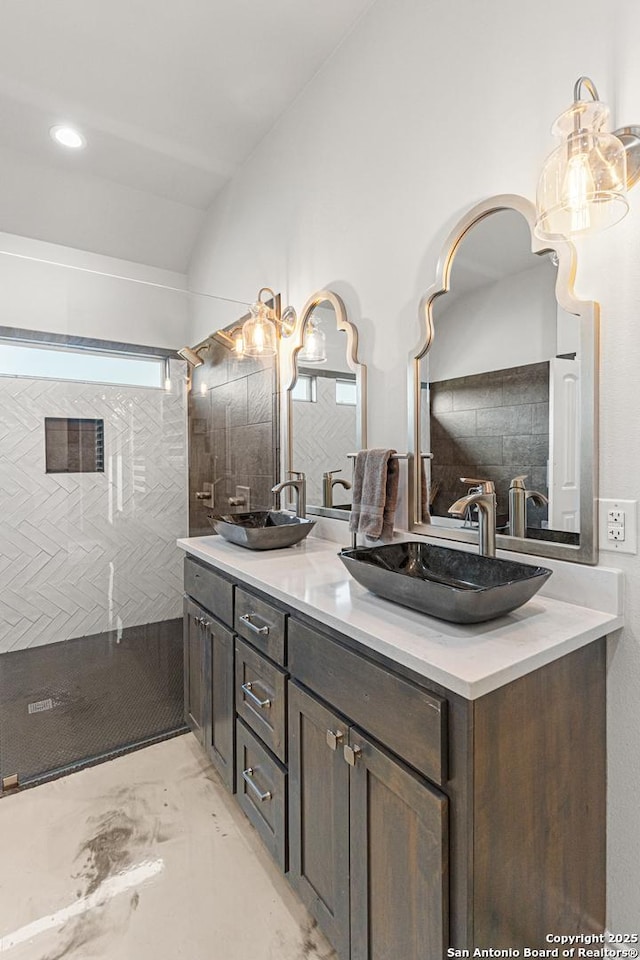397 County Road 367, Hondo, TX 78861 - bathroom with double vanity and a tile shower