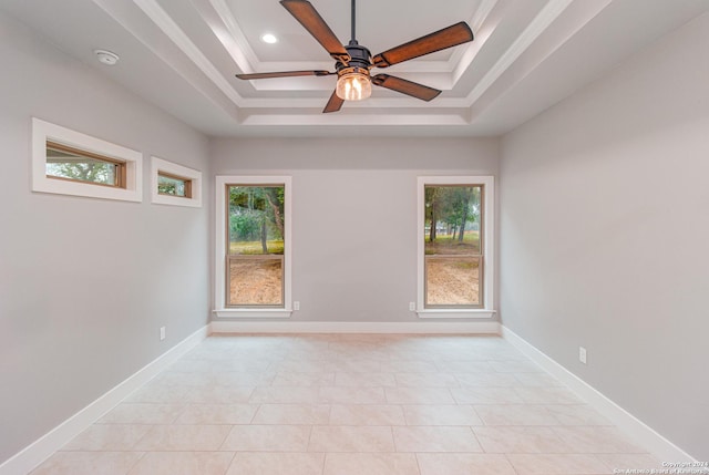 LOT52 Hondo Vis, La Vernia, TX 78121 - empty room featuring plenty of natural light, a raised ceiling, a smoke detector, a ceiling fan, and recessed lighting