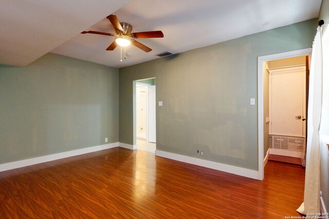 5423 Princess Diane, San Antonio, TX 78229 - empty room featuring ceiling fan, baseboards, and wood finished floors