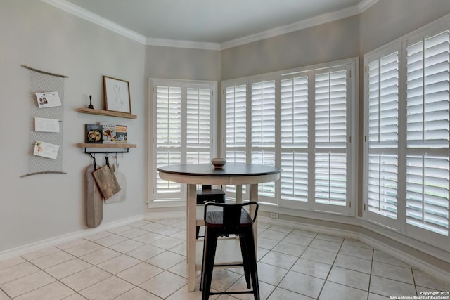 27 Sherborne Wood, San Antonio, TX 78218 - dining room with light tile patterned floors, crown molding, and baseboards