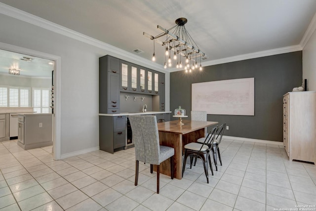 27 Sherborne Wood, San Antonio, TX 78218 - dining space featuring ornamental molding, light tile patterned floors, and baseboards
