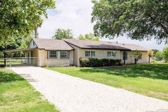 15031 Geronimo, San Antonio, TX 78254 - ranch-style house featuring driveway, a carport, and a shingled roof