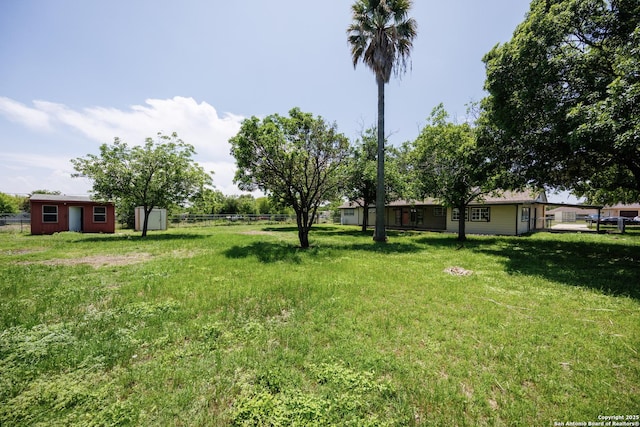 15031 Geronimo, San Antonio, TX 78254 - view of yard featuring a storage shed and an outbuilding