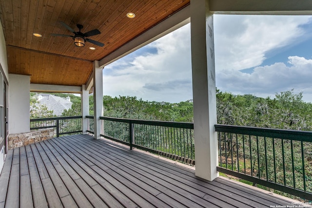8826 Falcon Pl, San Antonio, TX 78256 - wooden deck featuring ceiling fan