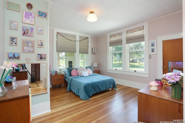 6160 Fm 2538, Marion, TX 78124 - bedroom with multiple windows, light wood-style floors, and ornamental molding