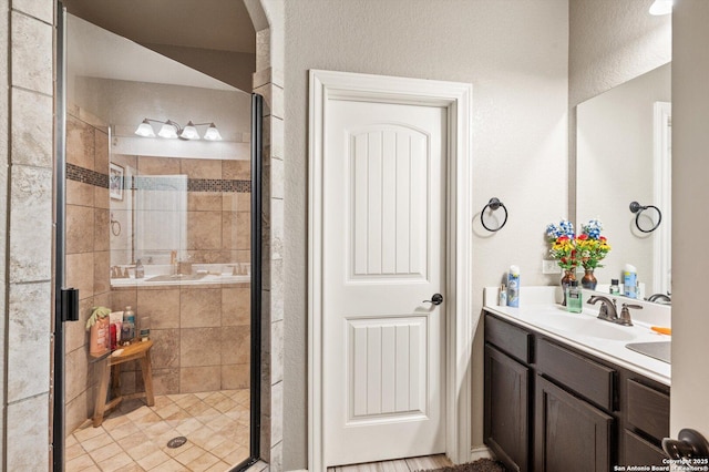 8707 Kallison Arbor, San Antonio, TX 78254 - bathroom featuring a shower stall and vanity
