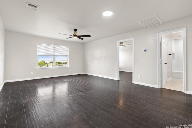 3727 Columbia, Cibolo, TX 78108 - spare room with a ceiling fan, dark wood-type flooring, and baseboards