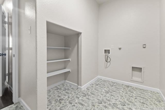 3727 Columbia, Cibolo, TX 78108 - laundry area with gas dryer hookup, washer hookup, and baseboards