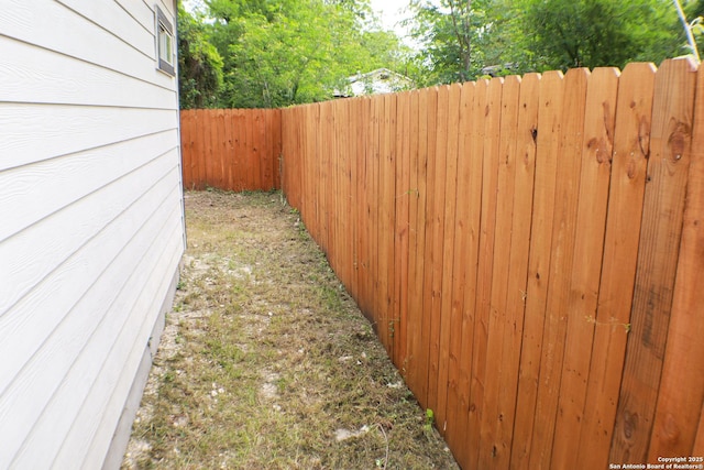 view of yard featuring fence